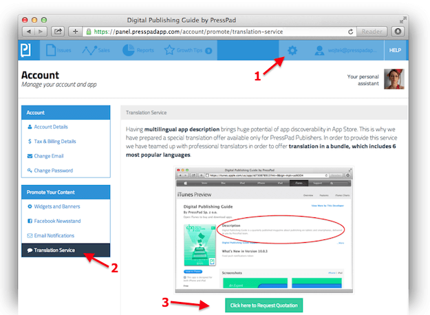 ASO PressPad Tranlsation Service