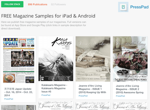 PressPad Issuu samples