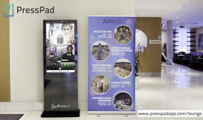 Venue Marketing, PressPad Lounge at Radisson Blu