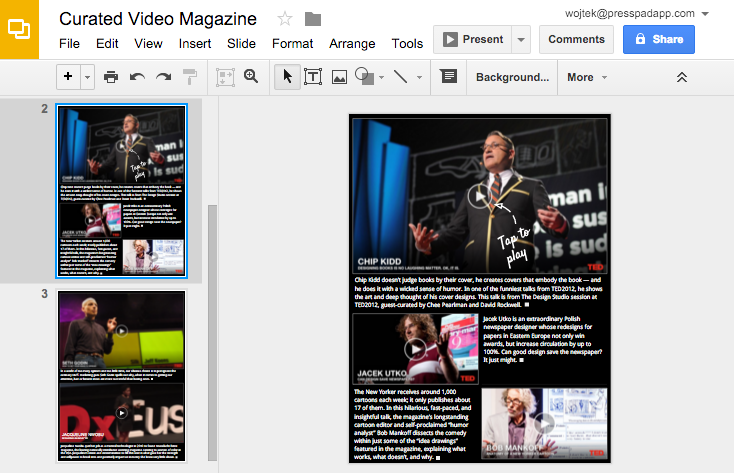 Editing video magazine