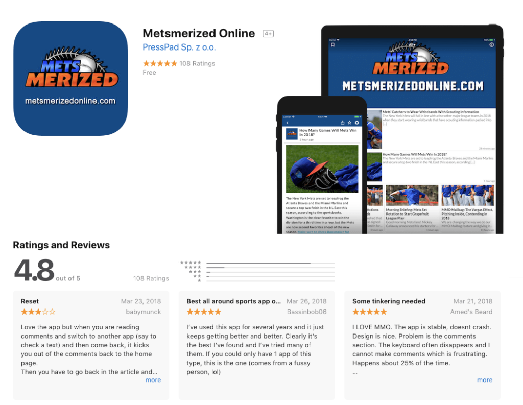 Mets fan news app