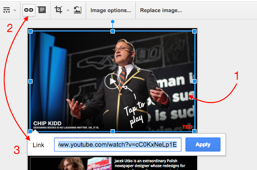 Linking video with thumbnails