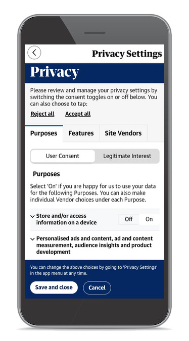 privacy settings news app