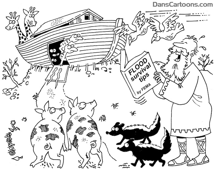 Black & white magazine cartoon